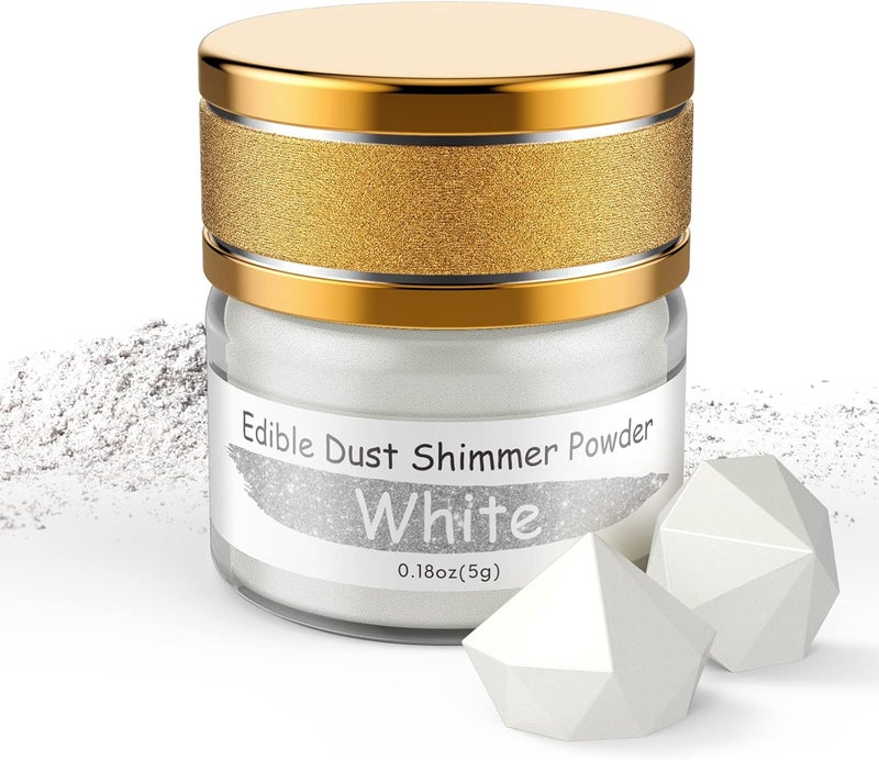 Jelife White Edible Luster Dust - 5g - Image 1